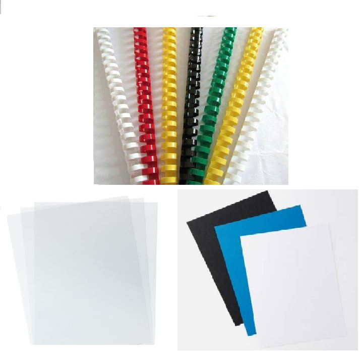 ערכת כריכה שקף עליון כריכה אחורית דמוי עור וספירל פלסטיק